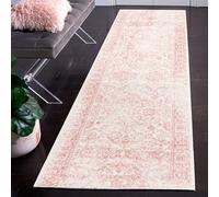 Safavieh Colección Adirondack ADR109H Alfombra Oriental Envejecida Resistente a Las Manchas para Sala de Estar o Dormitorio, Polipropileno, Marfil/Rosa, 2 pies x 6 pies, 2'6" x 6'