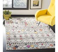 Safavieh Colección Adirondack - Alfombra de área, 5 pies 1 pulg x 7 pies 6 pulg, Gris Claro y Fucsia, diseño marroquí Bohemio, no desprende Pelusa, fácil Cuidado, Ideal para Zonas de Alto tránsito