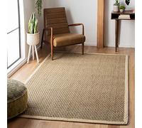 Safavieh Colección de Fibra NF114J Alfombra de área de Hierba Marina de Tejido Cesta, Algas, Natural/Marfil, 3' Square