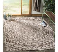 Safavieh Courtyard Collection - Alfombra Decorativa de 2 pies 7 Pulgadas x 5 pies, Beige Claro y marrón Claro, no desprende Pelusa, fácil Cuidado, para Interiores y Exteriores, Lavable, Ideal para