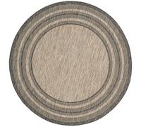 SAFAVIEH Courtyard Collection CY8475 - Alfombra Redonda de 5 pies 3 Pulgadas, Color Natural y Negro, Impermeable, fácil de Limpiar, para vestíbulo, Patio, Patio Trasero