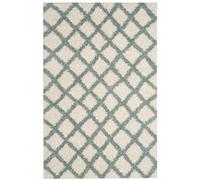 Safavieh Dallas Shag Collection - Alfombra Peluda para Sala de Estar, Comedor, Dormitorio, Pelo Alto, Marfil y Espuma de mar, 155 x 229 cm