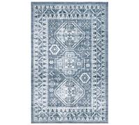 Safavieh Distressed - Alfombra Lavable a máquina y Antideslizante, Ideal para Zonas de Mucho tráfico, colección Arizona, Pelo Corto, Gris y Marfil, 240 x 300 cm