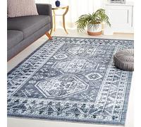 Safavieh Distressed - Alfombra Lavable a máquina y Antideslizante, Ideal para Zonas de Mucho tráfico, colección Arizona, Pelo Corto, Gris y Marfil, 160 x 230 cm