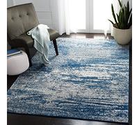 Safavieh Evoke Collection Azul y Marfil Zona Alfombra, Polipropileno, Navy/Ivory, 5'1" x 7'6"