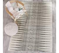 Safavieh Evoke Collection EVK226D - Alfombra Decorativa Bohemia, Que no desprende Pelusa, para Sala de Estar, Dormitorio, 4 pies x 6 pies, Marfil/Gris
