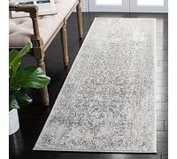 SAFAVIEH Evoke Collection EVK256F - Alfombra Oriental Envejecida, no desprende Pelusa, para Sala de Estar, Entrada, vestíbulo, Pasillo, Dormitorio, 2 pies 2 Pulgadas x 7 pies, Marfil/Gris