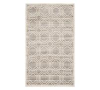 Safavieh Ferrat - Alfombra Multiusos para Interiores y Exteriores, de Polipropileno, Color Gris Claro/Marfil, 76 x 121 cm