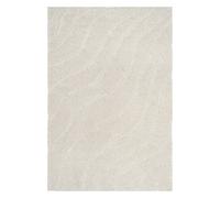 Safavieh Florida Shag Collection - Alfombra decorativa de 3 pies 3 pulgadas x 5 pies 3 pulgadas, crema y crema, no desprende pelusa y de fácil cuidado, 1.2 pulgadas de grosor, ideal para zonas de alto tráfico en entrada, sala de estar, dormitorio (SG472-1111)