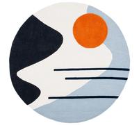 SAFAVIEH Geométrico Salón, Comedor, Dormitorio - Rodeo Drive, Pila Mediana, Marfil/Azul, 122 X 122 cm