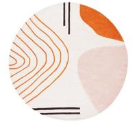 SAFAVIEH Geométrico Salón, Comedor, Dormitorio - Rodeo Drive, Pila Mediana, Marfil/Óxido, 122 X 122 cm