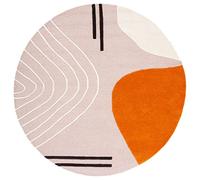 SAFAVIEH Geométrico Salón, Comedor, Dormitorio - Rodeo Drive, Pila Mediana, Marfil/Rosa Claro, 122 X 122 cm