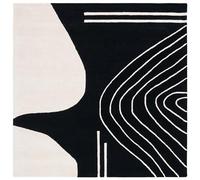 SAFAVIEH Geométrico Salón, Comedor, Dormitorio - Rodeo Drive, Pila Mediana, Negro/Marfil, 122 X 122 cm