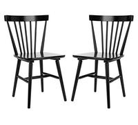 SAFAVIEH Home Winona Farmhouse - Silla de Comedor con Respaldo de husillo Negro, Juego de 2