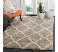 Safavieh Hudson Shag Collection - Alfombra de Pelo Alto, Color Beige y Marfil, 155 x 229 cm