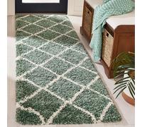Safavieh Hudson Shag Collection - Alfombra de Pelo Alto, Color Marfil y Azul Pizarra, 69 x 244 cm