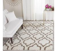 Safavieh Hudson Shag Collection - Alfombra de Pelo Alto, Color Marfil y Beige, 155 x 229 cm