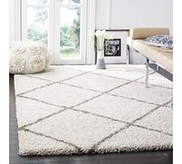 Safavieh Hudson Shag Collection - Alfombra de Pelo Alto, Color Marfil y Gris, 183 x 274 cm