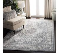 SAFAVIEH Isabella Collection Alfombra de área de 5'7.6 cm x 7'15.2 cm, gris y crema, diseño oriental, no desprende pelusa, fácil cuidado, ideal para zonas de alto tránsito en sala de estar, dormitorio