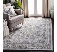 Safavieh Isabella Collection Alfombra Decorativa de 3 x 5 pies, Gris Oscuro y Crema, diseño Oriental, no desprende Pelusa, fácil Cuidado, Ideal para Zonas de Alto tránsito en Entrada, Sala de Estar,