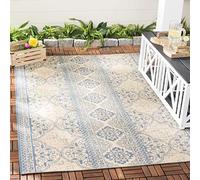 Safavieh Isla - Alfombra Multiusos para Interiores y Exteriores, Polipropileno, 120 x 180 cm, Color Azul y Crema