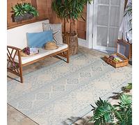 Safavieh Isla BHS174K-4 - Alfombra Multiusos para Interiores y Exteriores, Polipropileno, Color Crema y Aguamarina, 120 x 180 cm, BHS174K-4