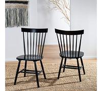 Safavieh Juego de 2 sillas de Comedor de Madera, Color Negro, 55 x 50 x 90 cm