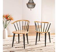 Safavieh Juego de 2 sillas de Comedor de Madera Natural y Gris