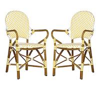 Safavieh - Juego de 2 sillones (54 x 52 x 88,9 cm), Color Amarillo y Blanco