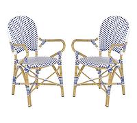 Safavieh Juego de 2 sillones, Azul/Blanco, 54 x 52 x 88,9 cm