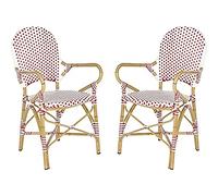 Safavieh Juego de 2 sillones, Rojo/Blanco, 54 x 52 x 88,9 cm