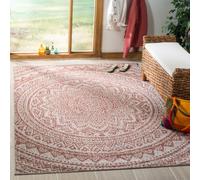 Safavieh Kalene Alfombra de Interior y Exterior, Material sintético, Beige Claro/Terra Cotta, 160 x 304 x 0.254 cm