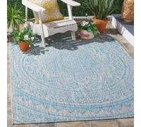 Safavieh Kalene Alfombra de salón Rectangular Grande para Uso en Interiores, Polipropileno, Gris Claro/Turquesa, 160 x 230 cm