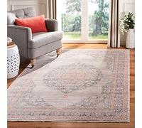 Safavieh Kenitra Collection KRA678 - Alfombra Rectangular Tejida clásica contemporánea para Interiores, Color Gris y Azul, 152 x 244 cm, para Sala de Estar, Dormitorio o Cualquier Espacio Interior