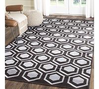 Safavieh Kilim Collection KLM629C - Alfombra de área de 5 x 8 pies, Color carbón, Hecha a Mano, Lana de Tejido Plano, Ideal para Zonas de Alto tráfico en Sala de Estar, Dormitorio