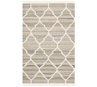 Safavieh "Kunal Natural Morado y Negro de Tejido Plano, luz Gris/Marfil, 68 x 182 x 0,64 cm-p, Light Grey/Ivory, 31 x 46 x 3 cm