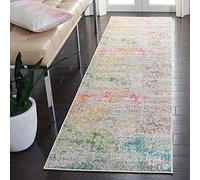 SAFAVIEH Madison Collection MAD440F - Alfombra de Pasillo de 2 pies 2 Pulgadas x 10 pies, Gris y Dorado, diseño Abstracto Bohemio Moderno, no desprende Pelusa, para Zonas de Alto tráfico en Sala de