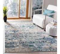Safavieh Madison Collection MAD460K - Alfombra de área de 5 pies 3 Pulgadas x 7 pies 6 Pulgadas, Gris y Azul, diseño Abstracto Moderno, no desprende Pelusa, fácil Cuidado, Ideal para Zonas de Alto