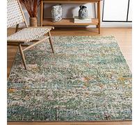 SAFAVIEH Madison Collection MAD460Y - Alfombra de área de 5 pies 3 Pulgadas x 7 pies 6 Pulgadas, Verde y Turquesa, diseño Abstracto Moderno, no desprende Pelusa, fácil Cuidado, Ideal para Zonas de