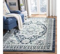 Safavieh Madison Collection MAD507 - Alfombra Rectangular para Interiores (122 x 183 cm), Color Turquesa y Azul Marino