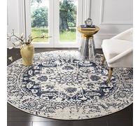 Safavieh Madison Collection mad603d Crema y Azul Marino área Alfombra, Polipropileno, Cream/Navy, 5' in Diameter