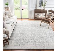 SAFAVIEH Madison Collection MAD603G - Alfombra Cuadrada de 6 pies 7 Pulgadas, Color Plateado y Marfil, diseño Desgastado de medallón de Copo de Nieve, no desprende Pelusa, fácil Cuidado, Ideal para