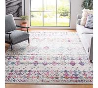 Safavieh Madison Collection MAD798J - Alfombra Decorativa de 3 x 5 pies, Gris y Morado, diseño marroquí, Bohemio y Desgastado, no desprende Pelusa, fácil Cuidado, Ideal para Zonas de Alto tránsito en