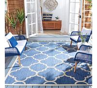 Safavieh "Malí Indoor/Outdoor Alfombra, Azul/Beige, 60 x 109 x 0,64 cm-p, Polipropileno, Blue/Beige, 152 x 243 cm