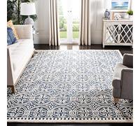 Safavieh "Marina con Textura área Alfombra, luz Azul/Marfil, 76 x 243 x 1,6 cm PPPP, Lana, Navy Blue/Ivory, 91 X 152 cm