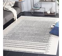 Safavieh Melody Collection - Alfombra de Pelo Corto, Color Marfil y Negro, 122 x 183 cm