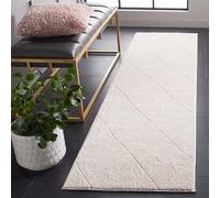 SAFAVIEH Melody Collection - Alfombra de Pelo Corto para salón, Comedor, Dormitorio, diseño geométrico, Color Marfil, 67 x 244 cm