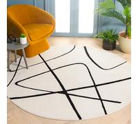 Safavieh Melody Collection - Alfombra geométrica de Pelo Corto, Color Marfil y Negro, 88 x 144 cm