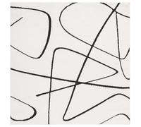 SAFAVIEH Melody Collection - Alfombra geométrica de Pelo Corto, Color Marfil y Negro, 88 x 144 cm