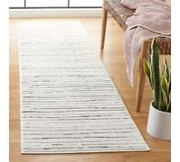 Safavieh Melody Collection - Alfombra geométrica para salón, Comedor, Dormitorio, Pelo Corto, Color Marfil y Negro, 67 x 244 cm